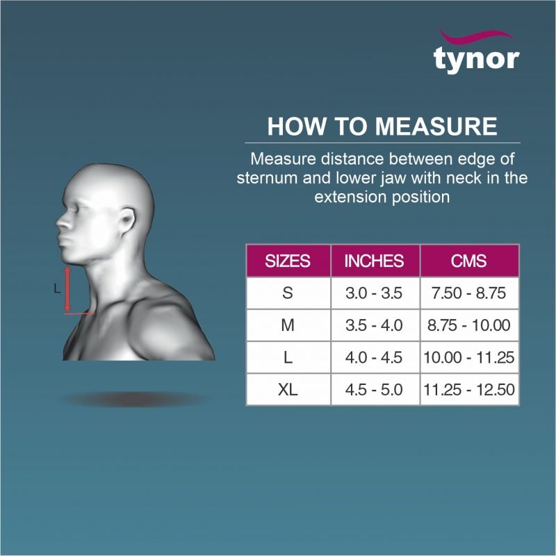 Cervical Collar Soft With Support tynor sizing chart