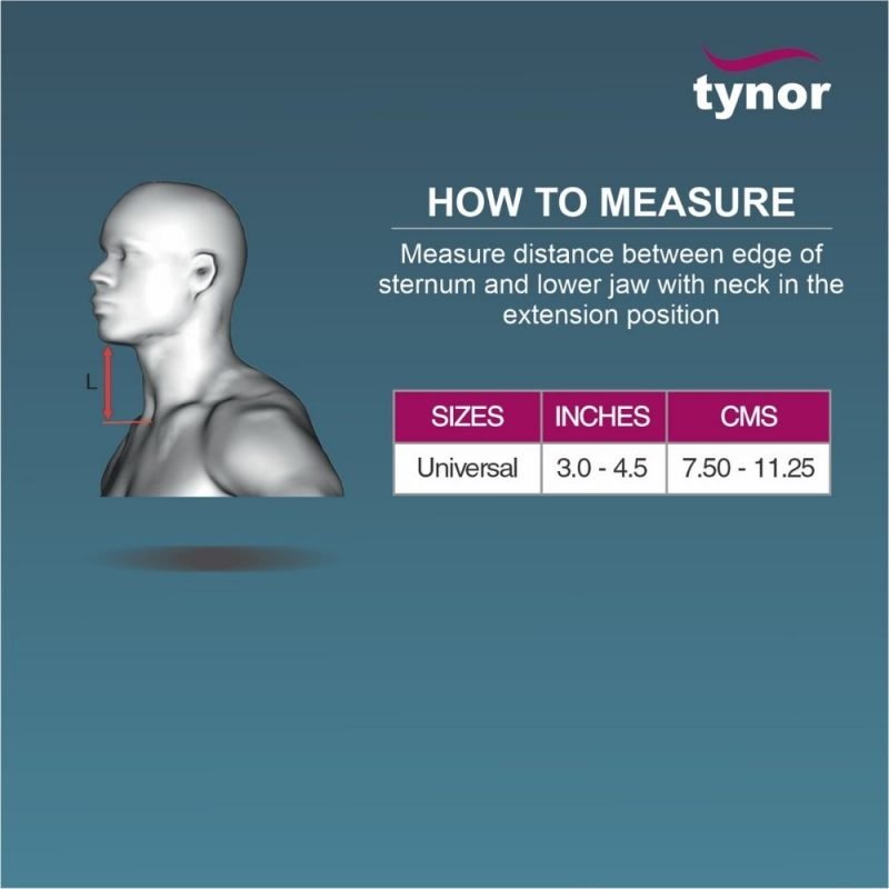 Contoured Cervical Pillow tynor sizing chart