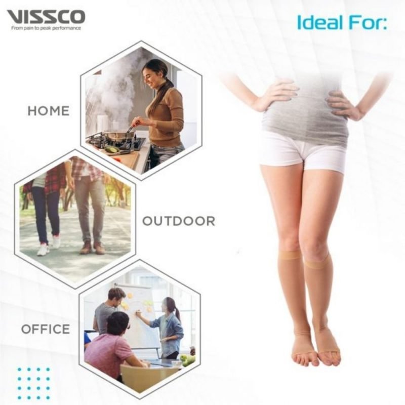 Vissco Medical Compression Stockings-knee Length (Open Toe) (23mm To 32mm Hg) Class 2 ideal usage