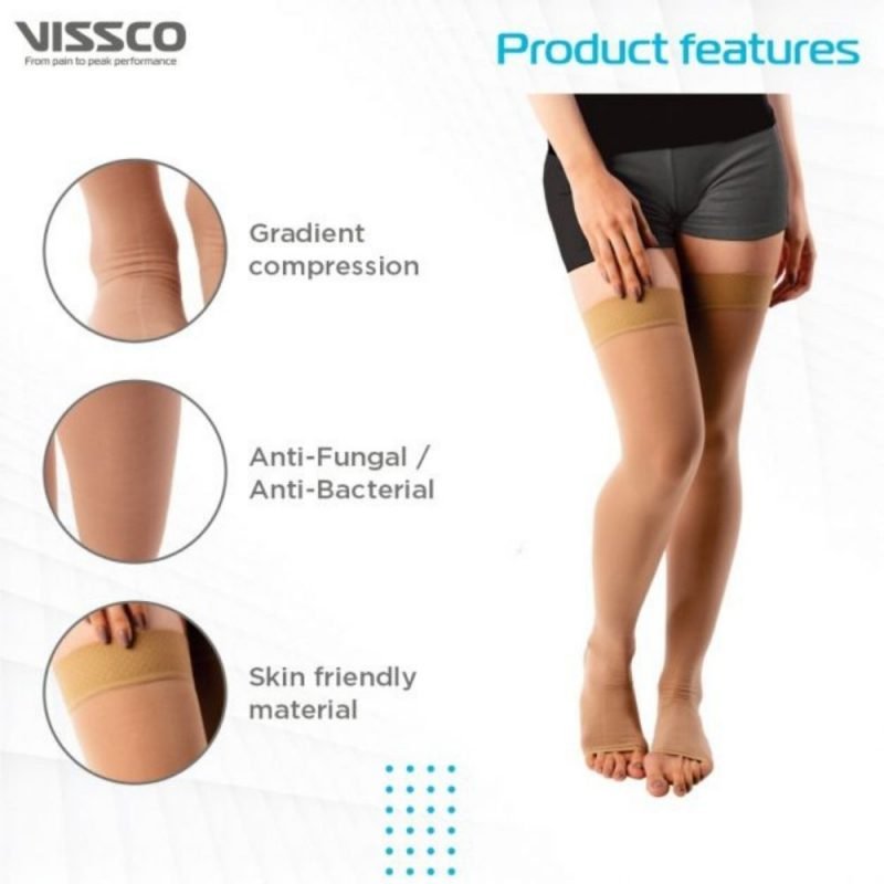 Vissco Medical Compression Stockings-thigh Length (23mm To 32mm Hg) Class 2 features