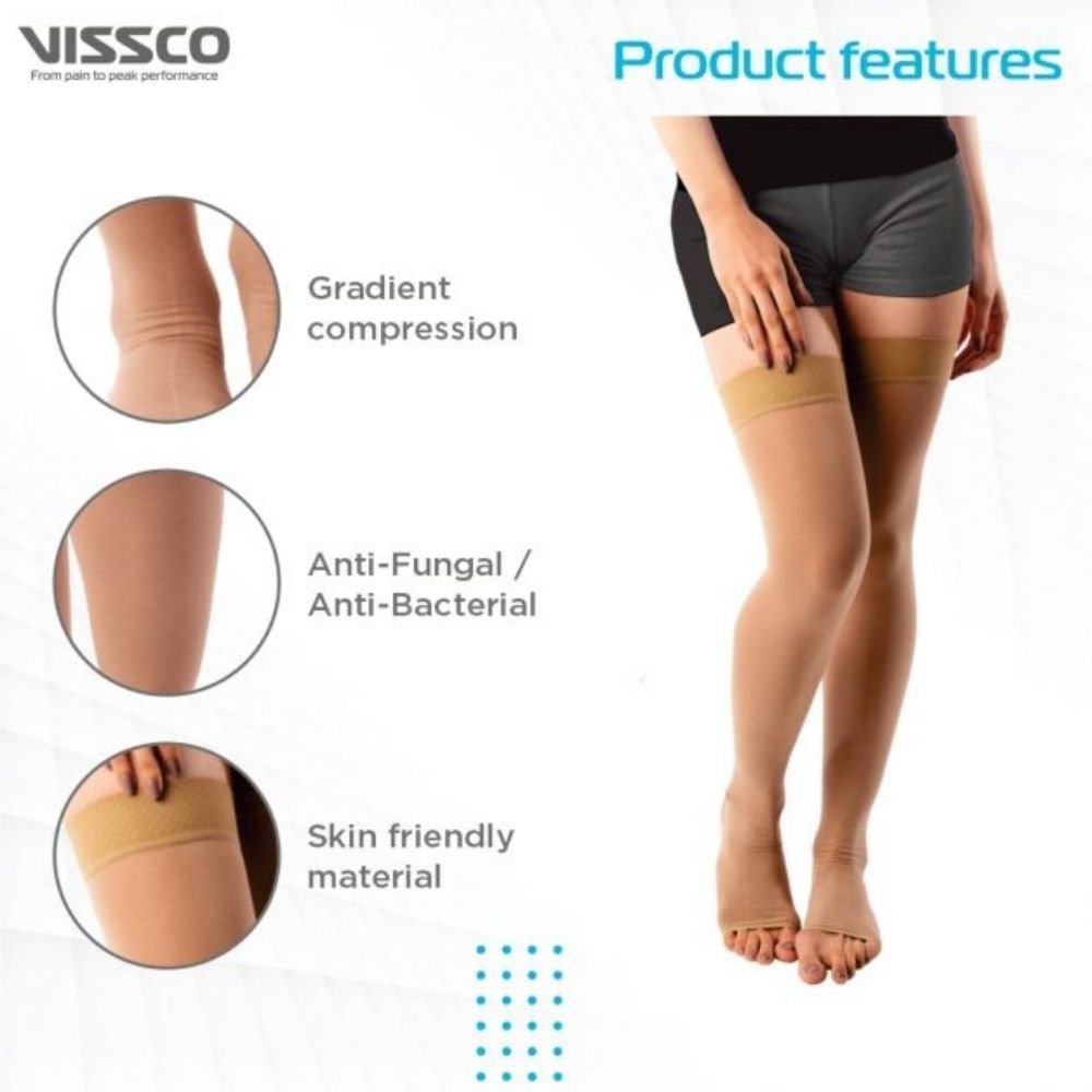 Buy Vissco L Vissco Platinum Class 1 Thigh Length Medical Compression  Stocking Online At Price ₹2989