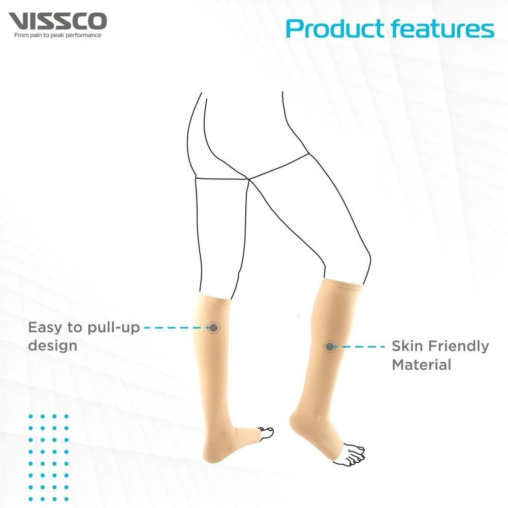 Vissco Compression Stocking Below Knee – Beige