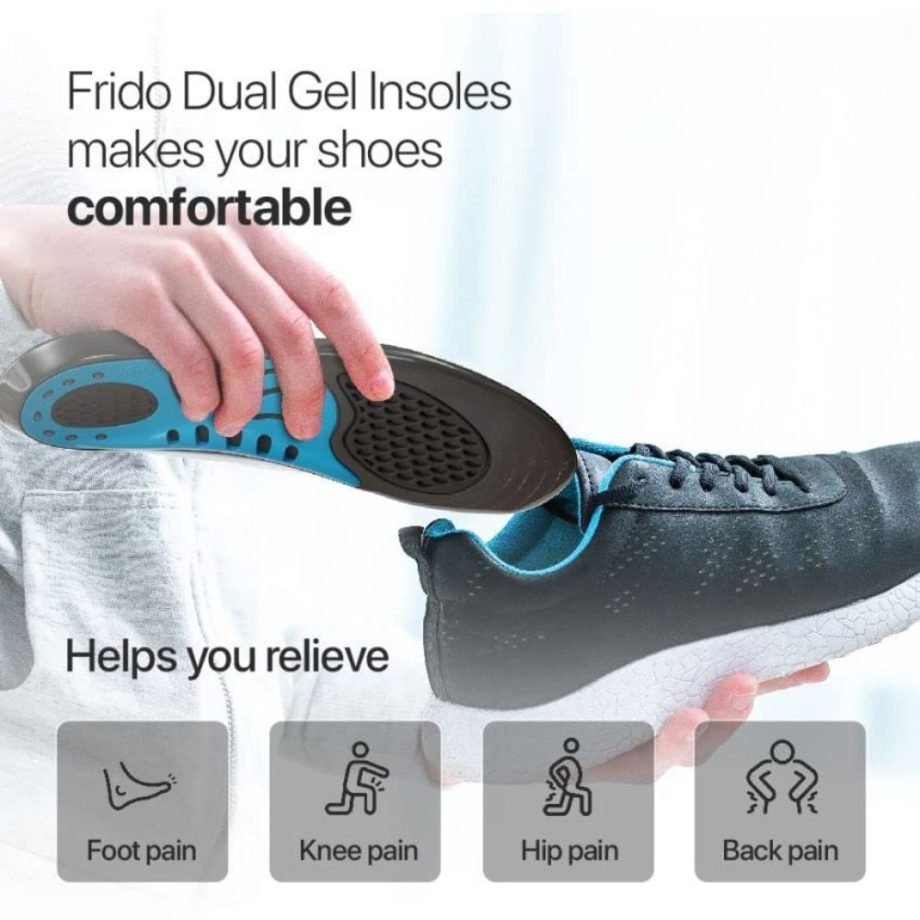 Frido Dual Gel Heavy Duty Trimmable Foot Insoles, 1 Pair FitMax