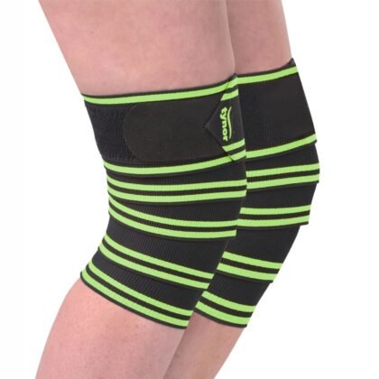 Tynor Weight Lifting Knee Wrap, Black & Green, Universal size