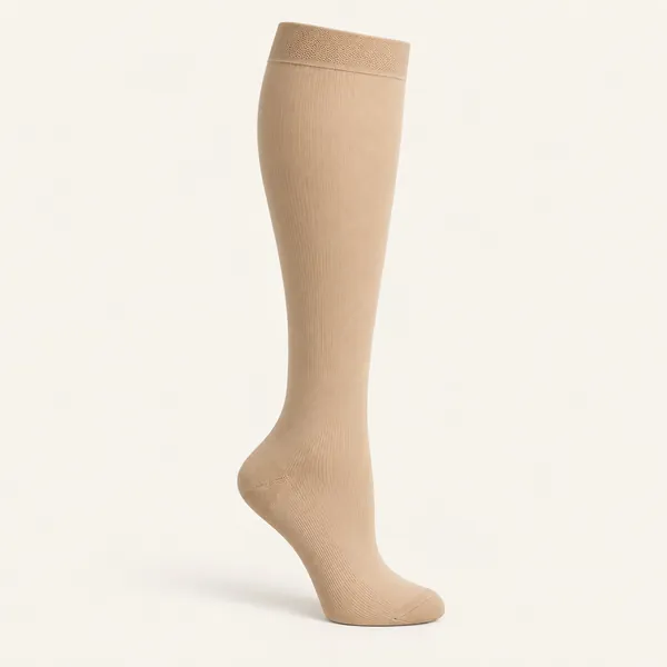 Beige compression stocking