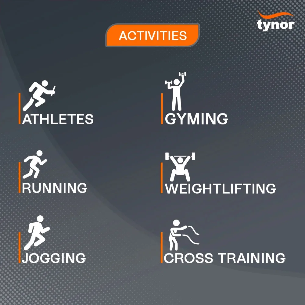 Tynor Abs Support (Neo) activities: athletes, running, jogging, gym workouts, lifting and cross training