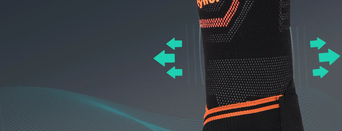 Tynor Ankle Binder Air Pro close-up: stretch in four directions