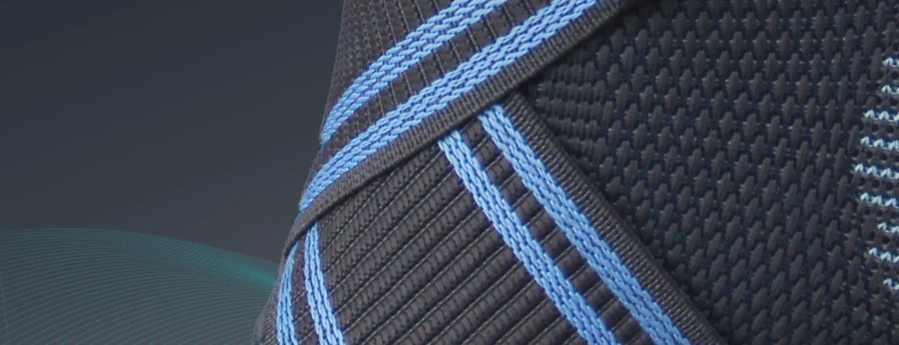 Tynor Ankle Binder close-up: crossed binder strap