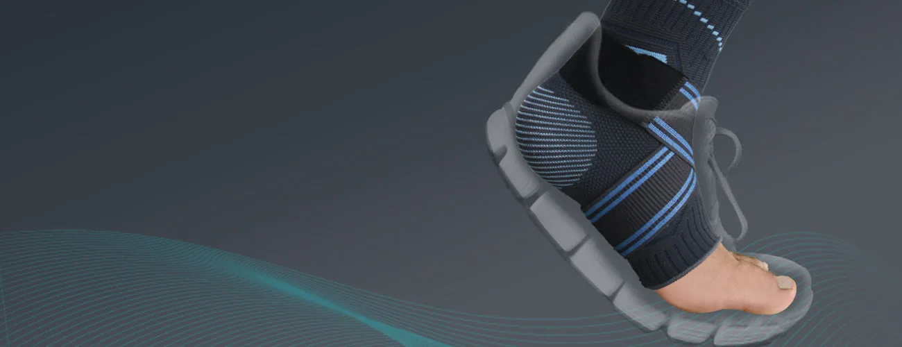 Tynor Ankle Binder close-up: slim fit inside a shoe