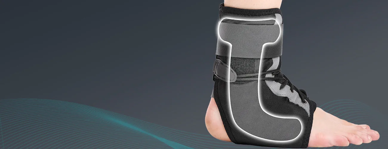 Tynor Ankle Brace close-up: rigid side splint