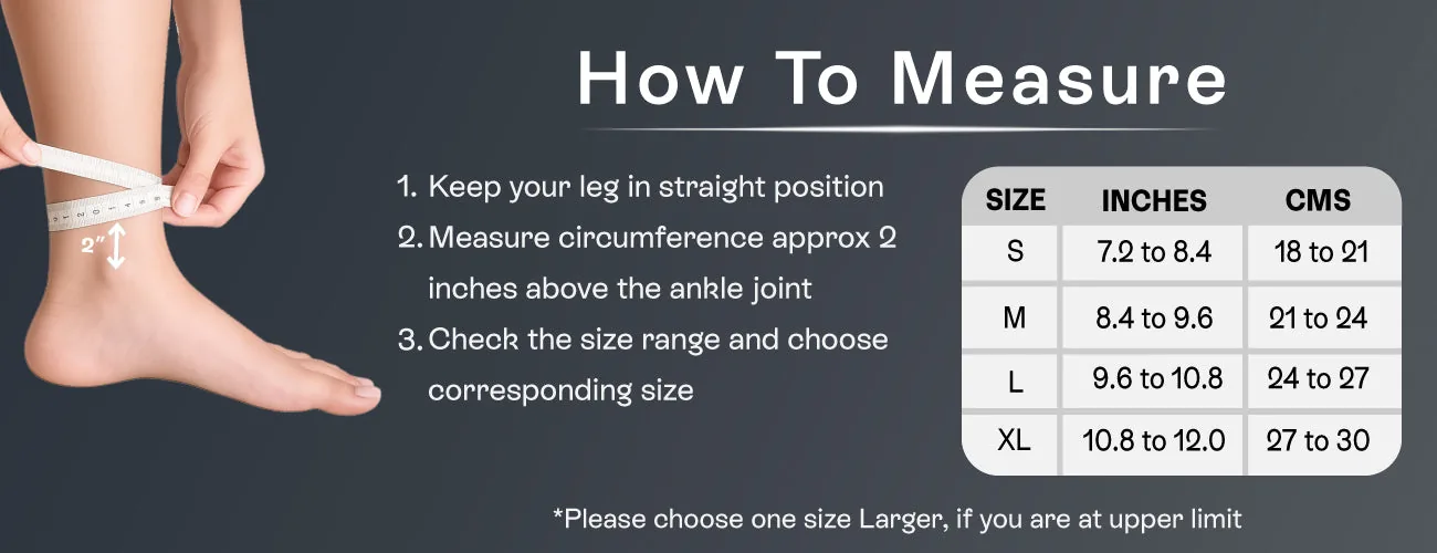How to measure for the Tynor Ankle Brace: steps and size table