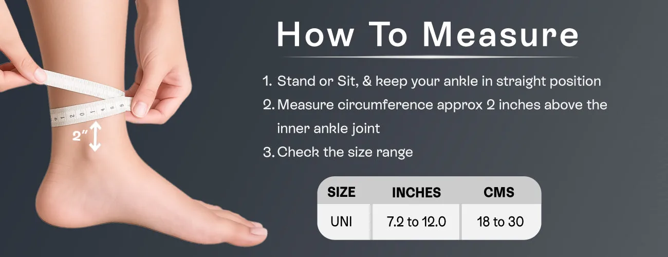 How to measure for the Tynor Ankle Splint: steps and size table