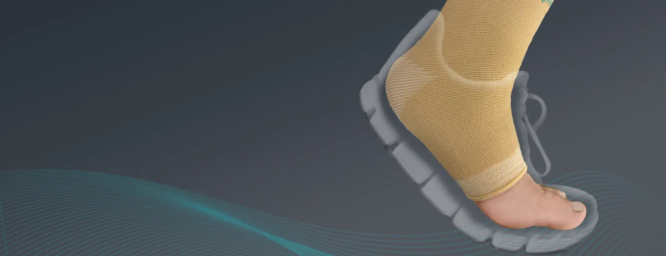 Tynor Anklet close-up: slim fit in shoes