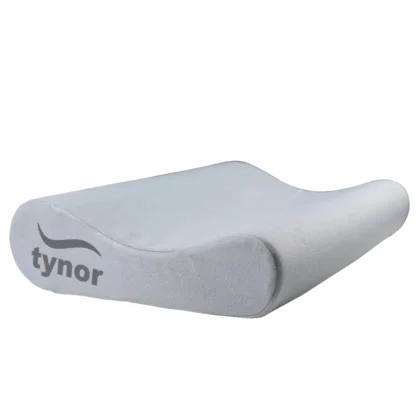 Tynor Contoured Cervical Pillow in grey, with the raised neck roll and centre hollow