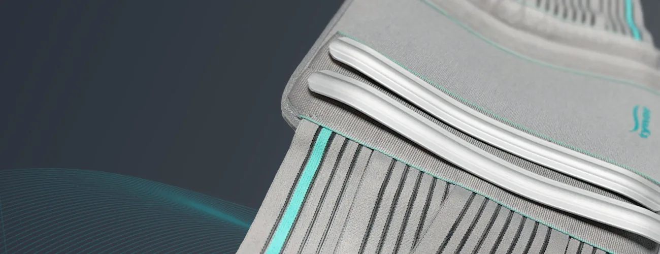Tynor Contoured L.S. Support close-up: contoured aluminium splints