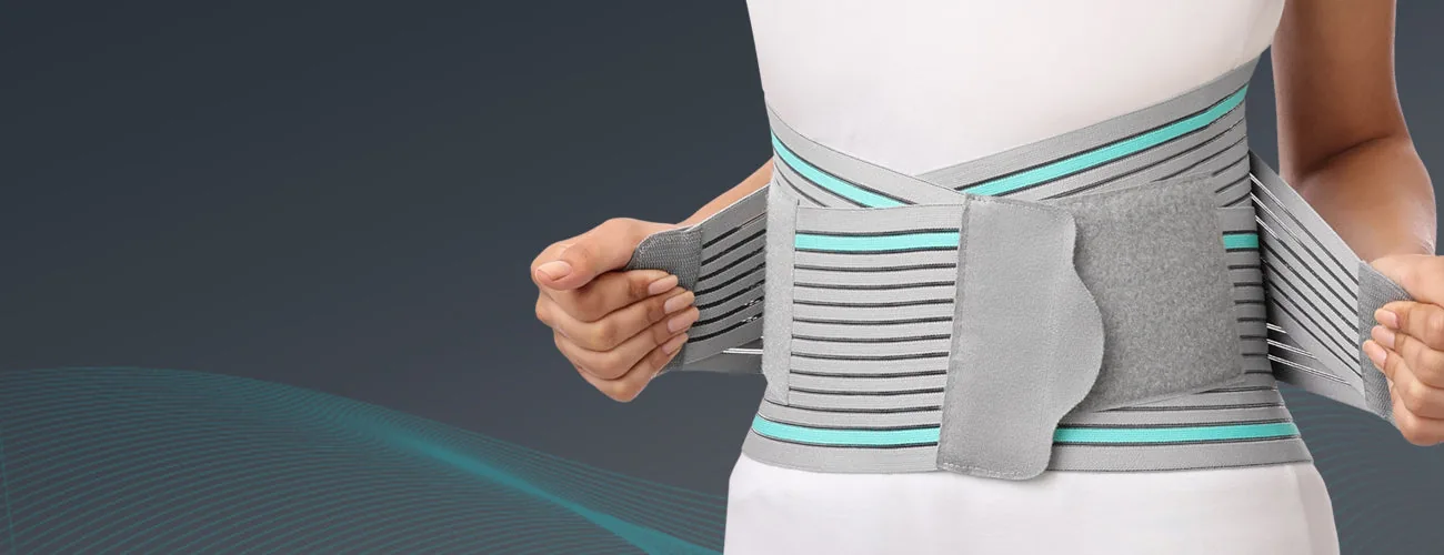 Tynor Contoured L.S. Support close-up: double-pull straps