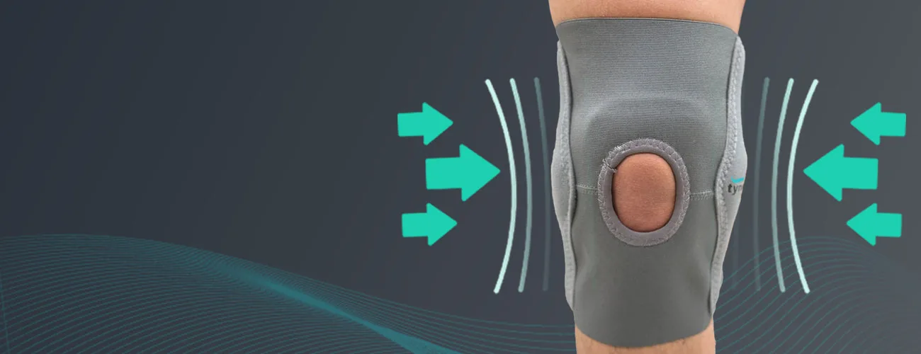 Tynor Elastic Knee Support close-up: elastic compression