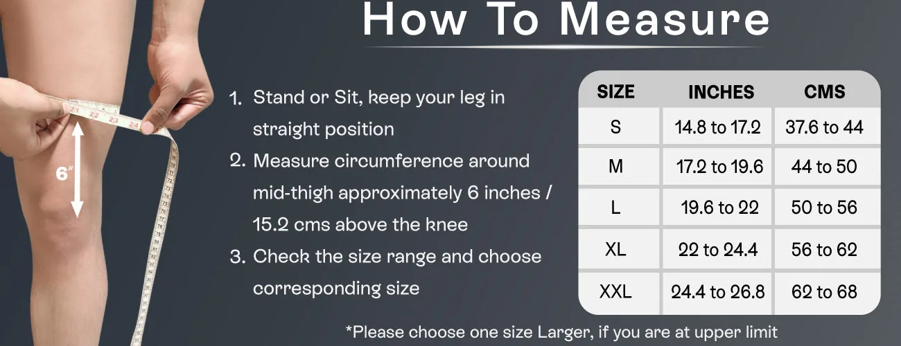 How to measure for the Tynor Elastic Knee Support: steps and size table