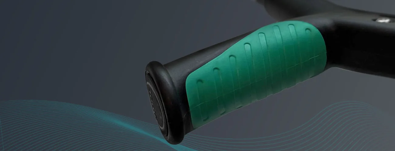 Tynor Elbow Crutch Adjustable close-up: soft gel handle
