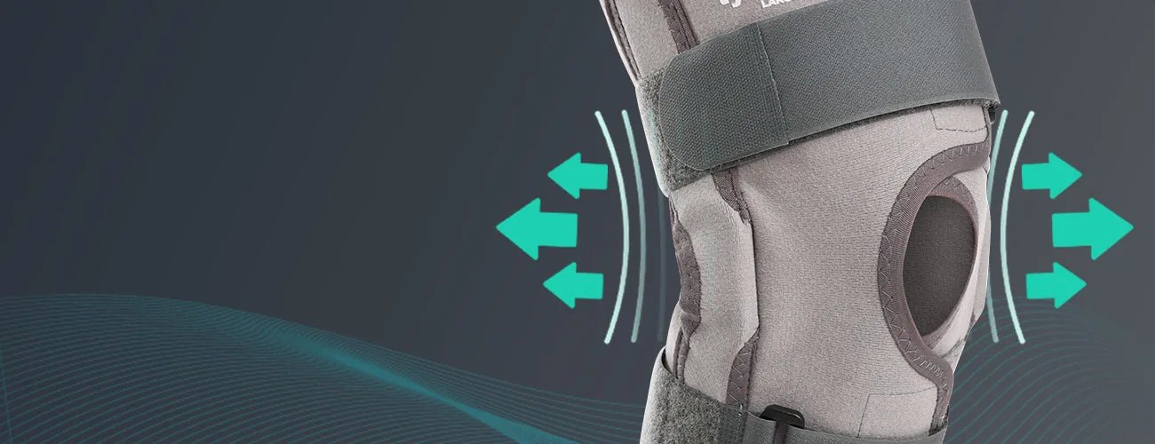 Tynor Functional Knee Support close-up: stretch fabric body