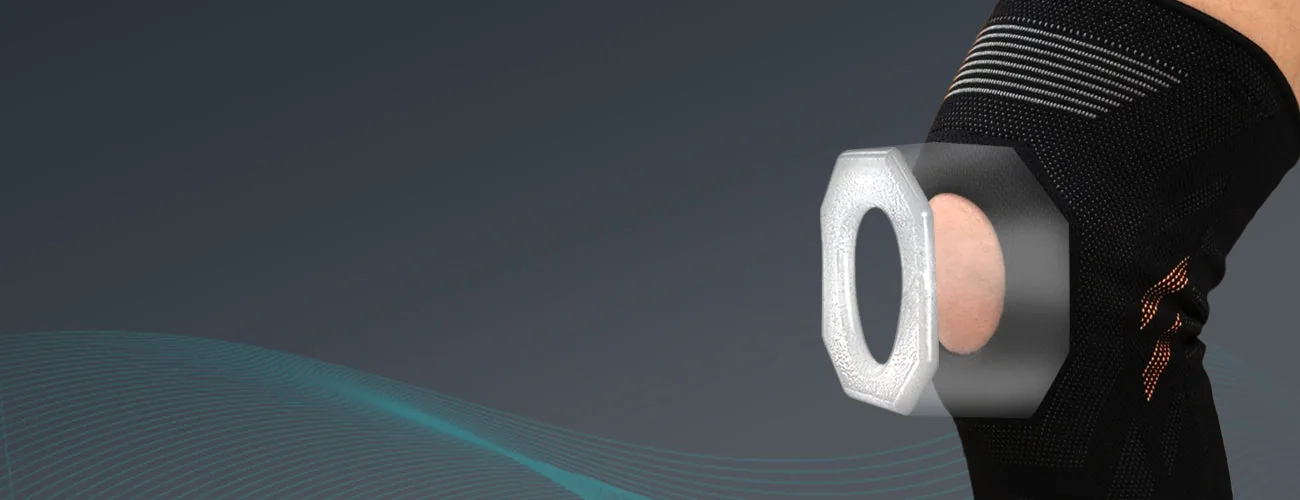 Tynor Knee Cap Air Open Patella close-up: gel ring around the kneecap