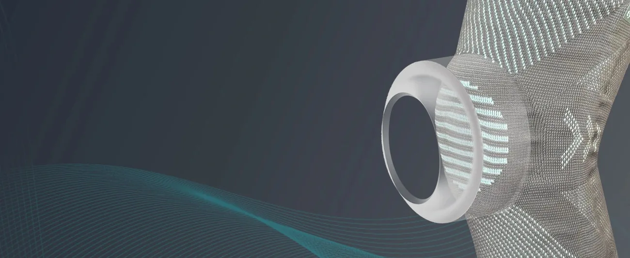 Tynor Knee Cap With Patellar Ring close-up: silicone patellar ring
