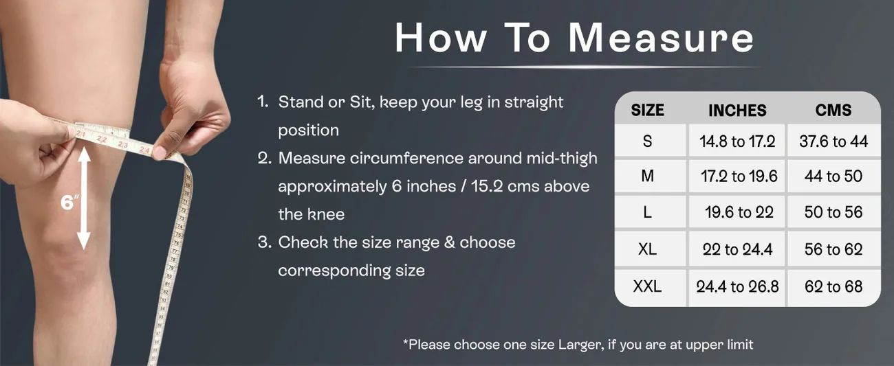 How to measure for the Tynor Knee Cap With Patellar Ring: steps and size table