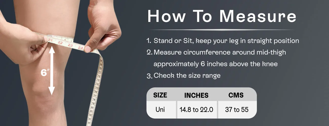How to measure for the Tynor Knee Wrap (Neo): steps and size table
