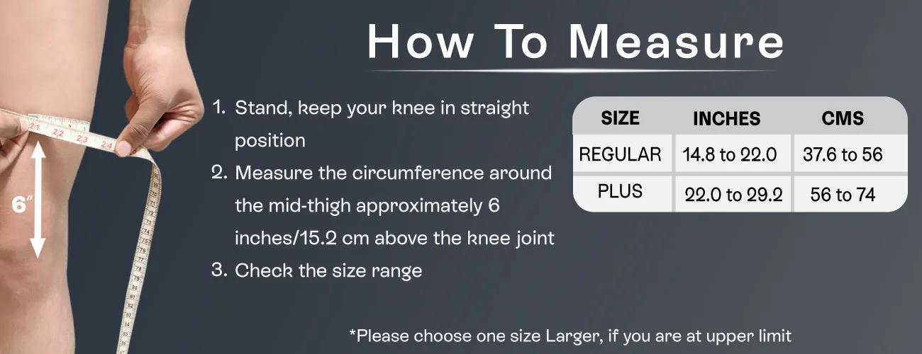 How to measure for the Tynor Knee Wrap (Neoprene): steps and size table