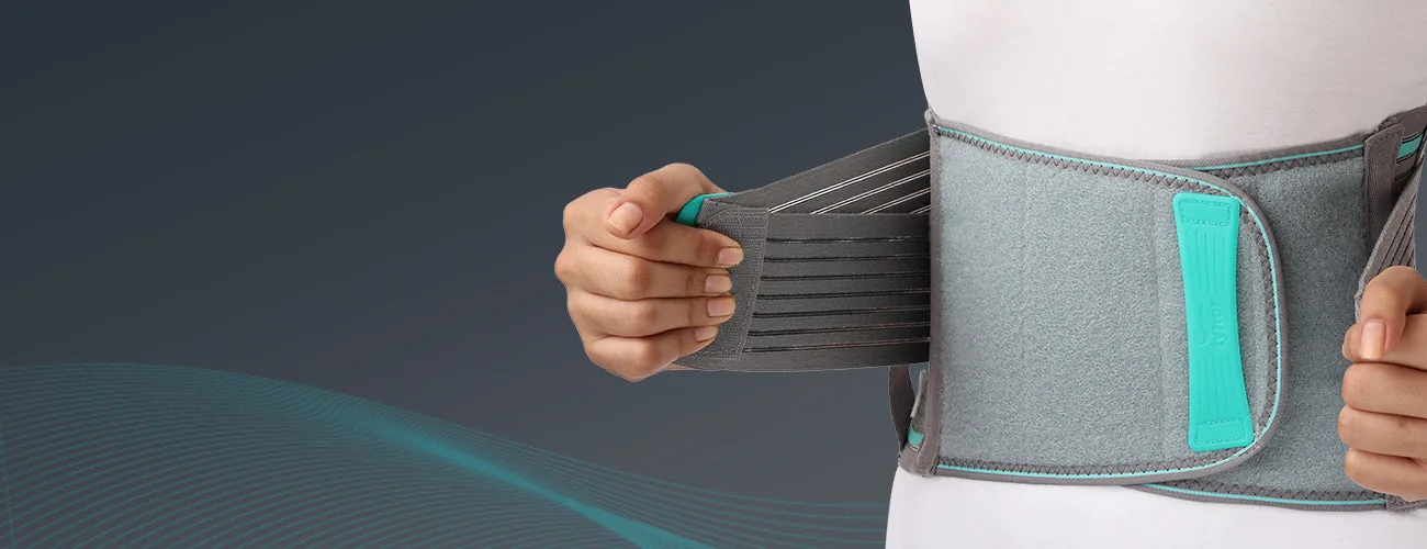 Tynor L.S. Belt Lumbopore close-up: double-pull straps