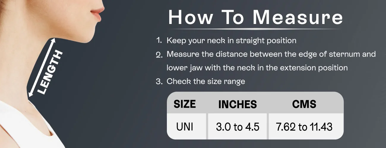 How to measure for the Tynor Neck Corrector & Relaxer: steps and size table