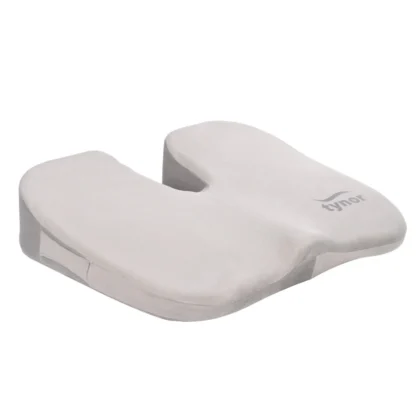 Tynor Ortho Cushion Seat in light grey, a U-shaped foam cushion with the open cut-out at the back
