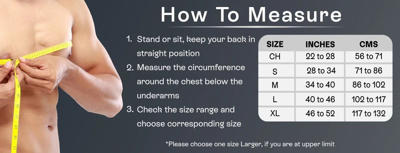 How to measure for the Tynor Posture Corrector: steps and size table