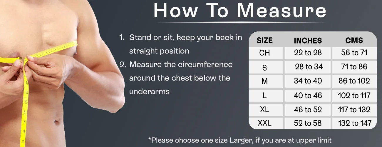 How to measure for the Tynor Pouch Arm Sling Baggy: steps and size table