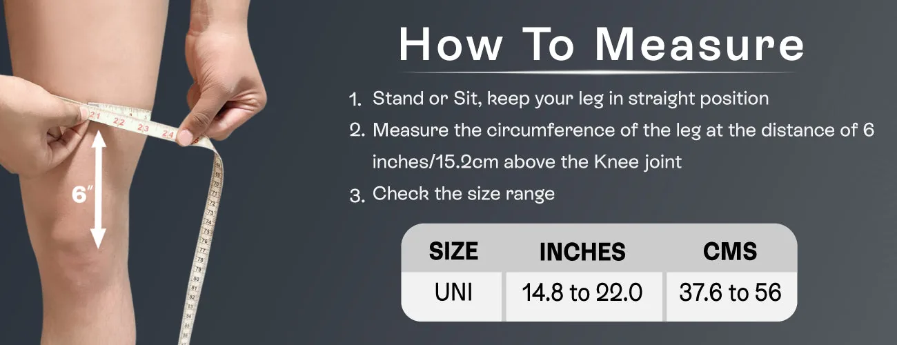 How to measure for the Tynor R.O.M. Knee Brace 18 in: steps and size table