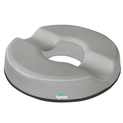 Tynor Round Ring Cushion Seat in grey with hollow centre and mesh side panel