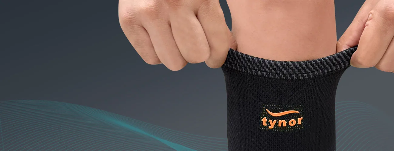 Tynor Shin & Calf Support Air Pro close-up: four-way stretch