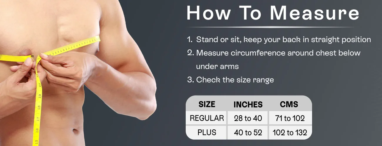 How to measure for the Tynor Shoulder Support (Neoprene): steps and size table