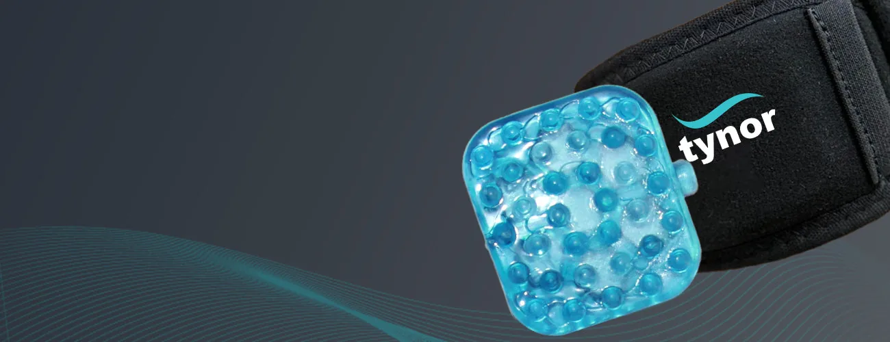 Tynor Tennis Elbow Support close-up: gel pad with nodules