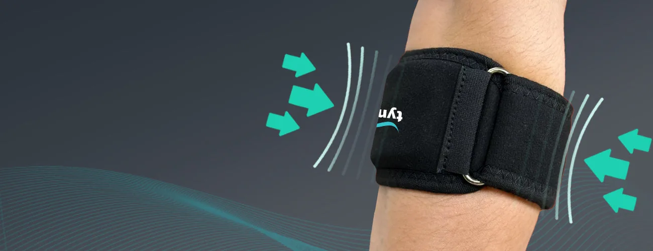 Tynor Tennis Elbow Support close-up: compression around the forearm