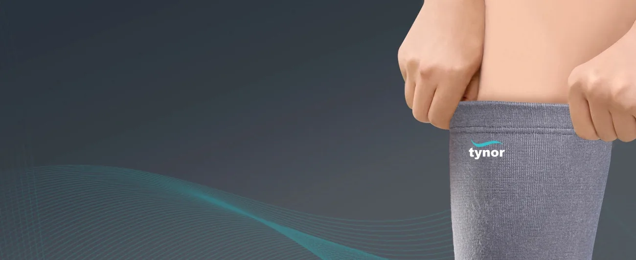Tynor Thigh Support close-up: four-way stretch