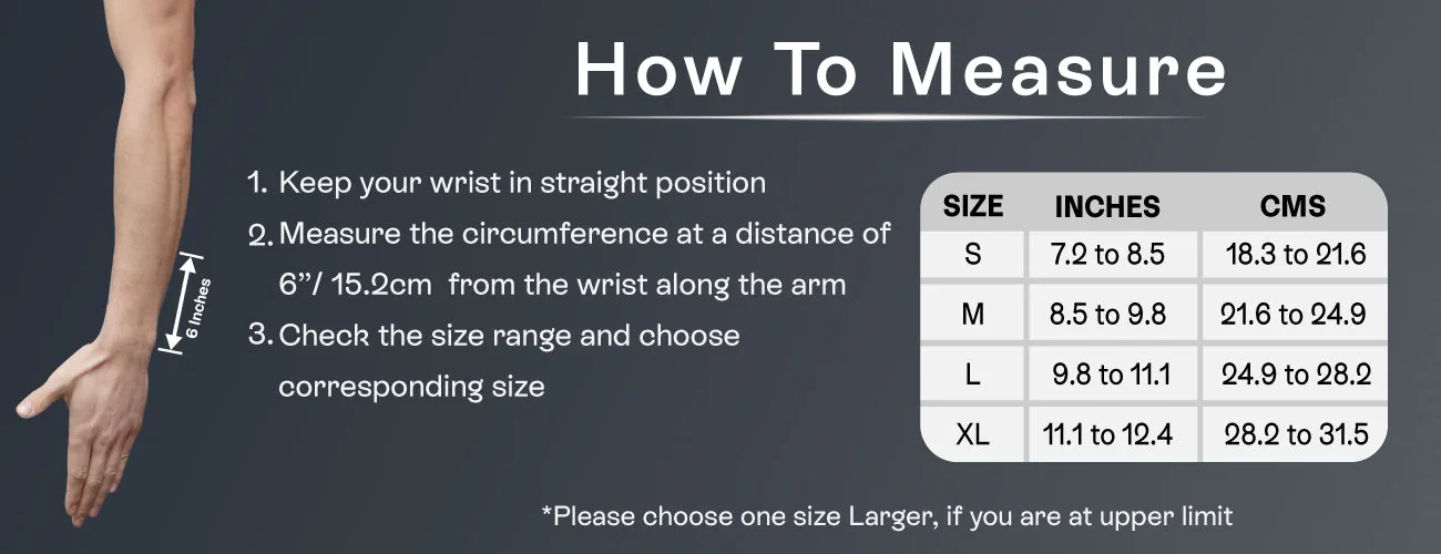 How to measure for the Tynor Wrist Splint With Thumb: steps and size table